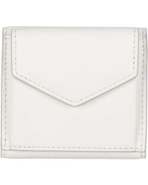 Maison Margiela Solid-Color Genuine Leather Wallet - White