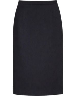 Max Mara Jupe Motre Laine Stretch Noir - Blue