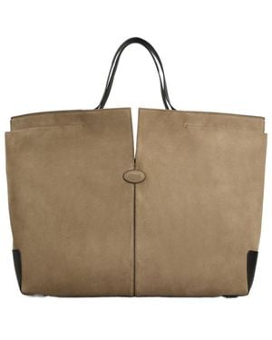 Tod's Di Bag Folio Shopping Bag - Natural