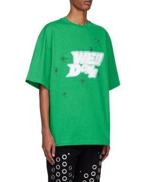 we11done Logo Details Short-Sleeved T-Shirt - Green