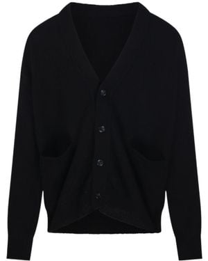 A PAPER KID Buttoned Patch-Pocket Cardigan - Black