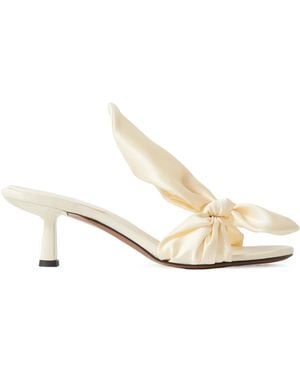 Neous Diana Bow-Detailed Satin Sandals - White