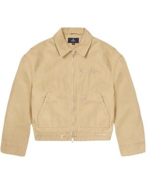 Represent Boxy Zip-Up Worker Jacket - Natural