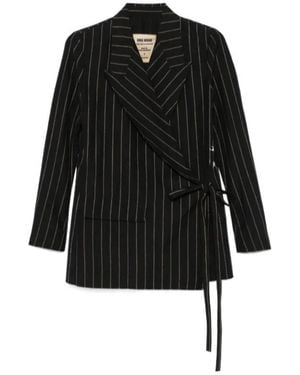 Uma Wang Striped Suit Jacket - Black
