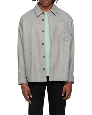 A.P.C. Button-Down Patch-Pocket Shirt - Grey