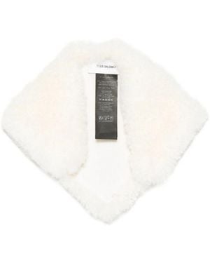 Yves Salomon Shearling Scarf - White