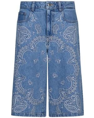 Liu Jo Embroidered Denim Shorts - Blue