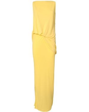 Jacquemus La Robe Peplo Longue Draped Long Dress - Yellow