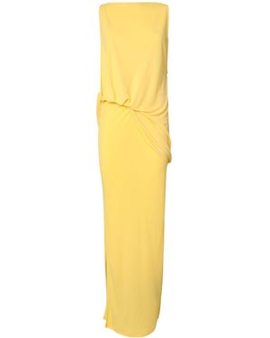 Jacquemus La Robe Peplo Longue Draped Long Dress - Yellow