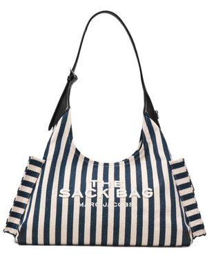 Marc Jacobs The Belted Canvas Striped Tote Bag - Black
