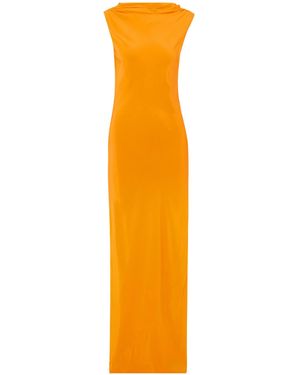 SIR. Isla Open-Back Draped Silk Crepe De Chine Gown - Yellow