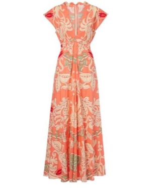 Poupette Noreen Printed Cotton Maxi Dress - Pink