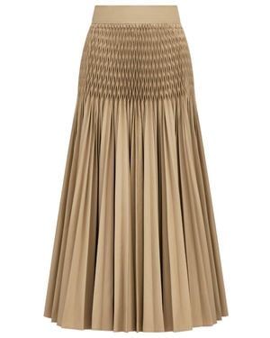 Dior Mid-Length Pleated Skirt - Natural