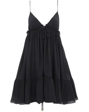 Chloé Organic Silk Crepe De Chine Mini Dress - Black