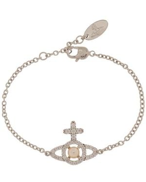 Vivienne Westwood Olympia Embellished Chain-Linked Bracelet - Metallic