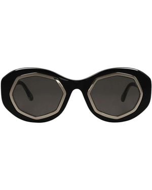 Marni Minimalist Oval Sunglasses - Black