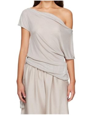 St. Agni Knit Off-The-Shoulder Top - Grey