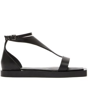 Max Mara Buckle Detailed Open Toe Sandals - Black