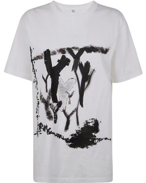 Y's Yohji Yamamoto Cotton Print T-Shirt - Grey