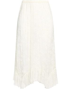 Chloé Asymmetrical Printed Skirt With Lace Trim - White