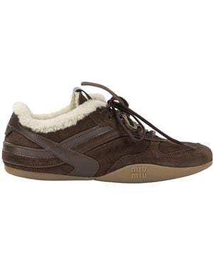 Miu Miu Gymnasium Low-Top Trainers - Brown