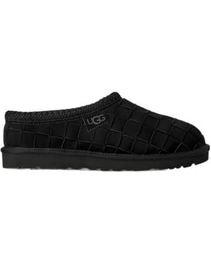 UGG Tasman Logo Patch Woven Mules - Black