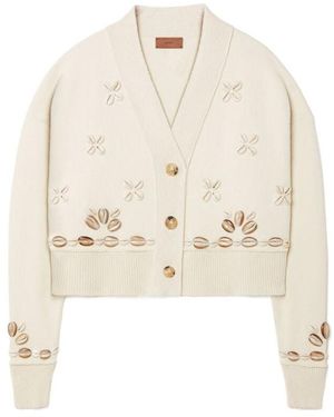 Alanui Ocean Dream Cropped Cardigan - Natural