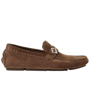Fendi Ff Drivers Slip-On Loafers - Brown