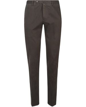 Pt Pantaloni Cotton Straight-Leg Trousers - Grey
