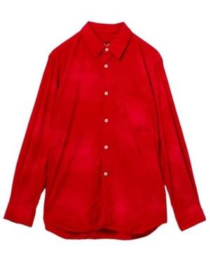 Comme des Garçons Crease-Effect Buttoned Shirt - Red