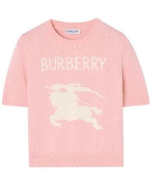 Burberry Knight Cotton-Wool Top - Pink