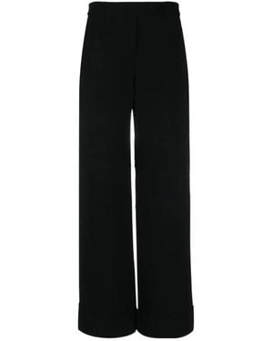 Acne Studios Turn-Up Wide-Leg Trousers - Black