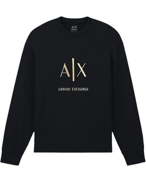 ARMANI EXCHANGE Logo-Embroidered Sweatshirt - Black