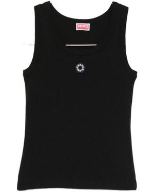 KENZO Boke Flower 2.0 Embroidered Rib Tank Top - Black
