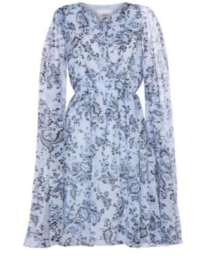 Erdem Austin Printed Silk Voile Minidress - Blue