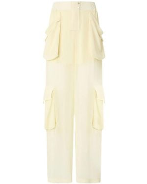 Pinko Sheer Georgette Cargo Pants - White