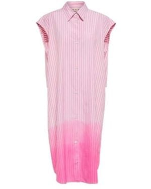 Marni Striped Cotton Poplin Shirt Dress - Pink