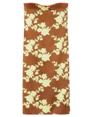 Versace Floral-Print Dress - Metallic