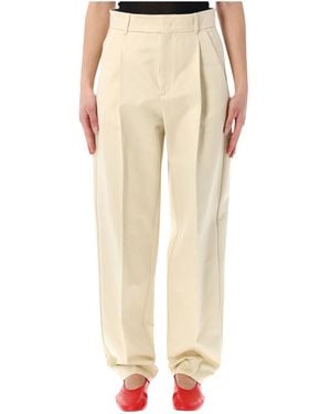 Soeur Graham Pleated Wide-Leg Pants - Natural