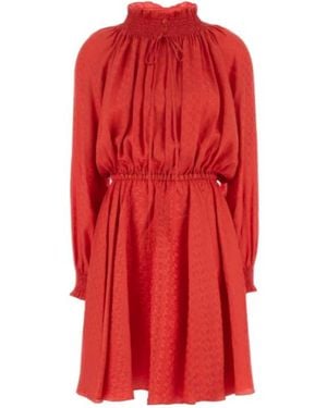 Fendi Ff Motif Mini Dress - Red
