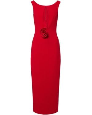 Magda Butrym Floral-Appliqué Wool-Blend Gown - Red