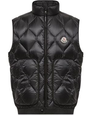 Moncler Erelia Diamond Quilted Down Vest - Black