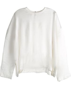 TOTEME Totême Boxy Satin Top - White