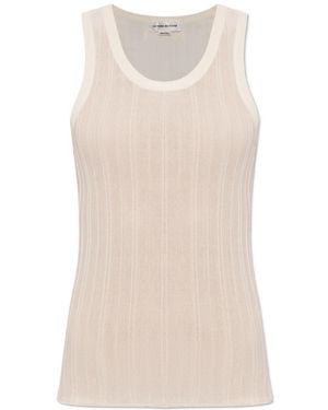 Victoria Beckham Striped Fine-Knit Tank Top - Natural
