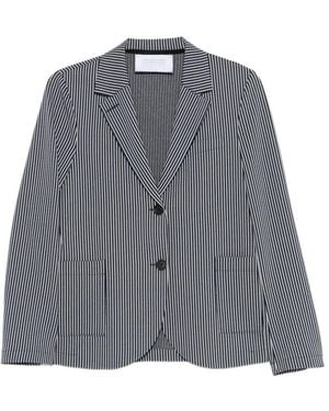 Harris Wharf London Striped Pocket Jacket - Grey