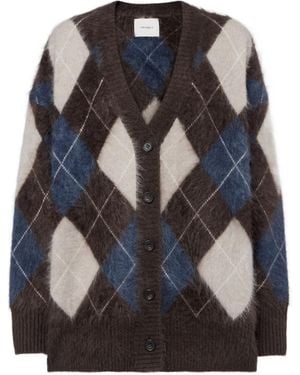 Lisa Yang Elaria Argyle Cashmere Cardigan - Black