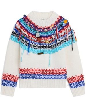 Celine Cropped Crewneck Sweater - Blue