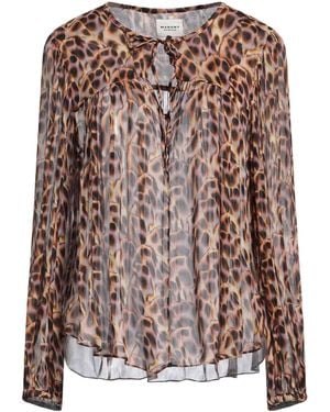Isabel Marant Long-Sleeve Top With Colorful Shell Pattern - Brown