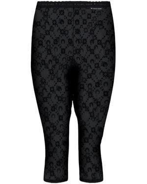 Marine Serre Moonogram Mesh Flock Capri Trousers - Black