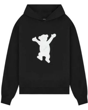 we11done Logo Print Cotton Hoodie - Black